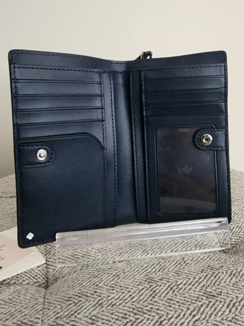 kate spade Glitter Medium Bifold Wallet - Black/Silver Discontinued